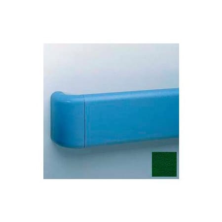 Pawling Vinyl Crash Rail-Type Handrail, Aluminum Retainers, 5-1/2'' High, 12' Long, Hunter Green BR-500-12-156